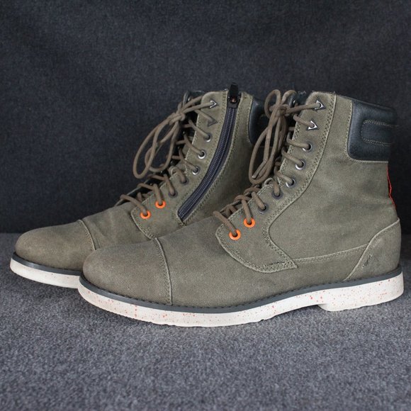 Teva Zip Up High Ankle Boots, Green Brown, Foam Sole, Men's Size 11